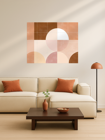 Geometric Circles and Squares in Earthy Tones, by Elena Ristova - IXXI 5