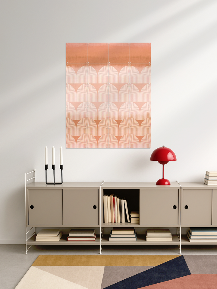 Mid Century Retro Arches Terracotta Sunset