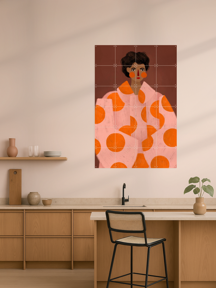 Woman With Orange Dots