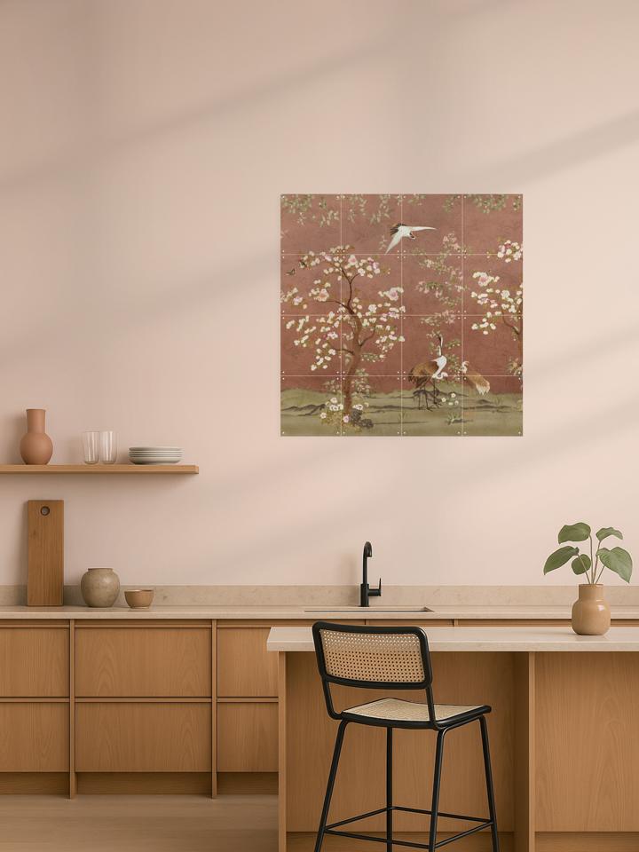 Chinoiserie Birds And Blossom Trees Terracotta