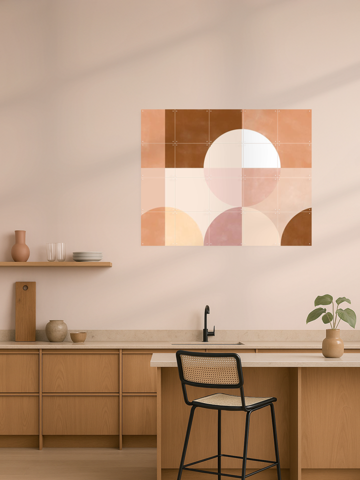 Geometric Circles and Squares in Earthy Tones