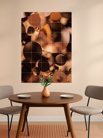 Abstract: Warm Brown Tones Through The Drops, by Marjolijn van den Berg - IXXI 4