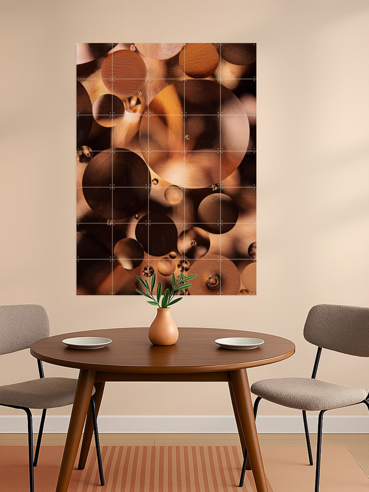 Abstract: Warm Brown Tones Through The Drops
