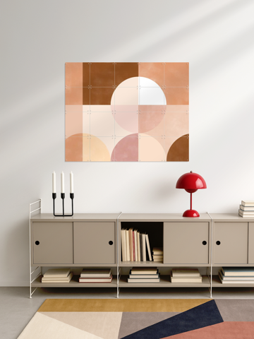 Geometric Circles and Squares in Earthy Tones, by Elena Ristova - IXXI 3