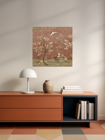 Chinoiserie Birds And Blossom Trees Terracotta, by Bloomery Decor - IXXI 6