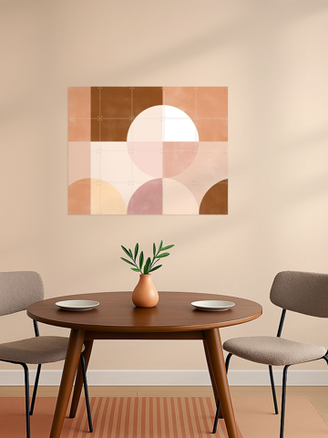 Geometric Circles and Squares in Earthy Tones, by Elena Ristova - IXXI 4