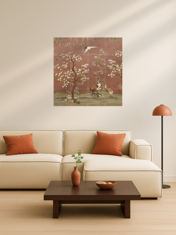 Chinoiserie Birds And Blossom Trees Terracotta, by Bloomery Decor - IXXI 5