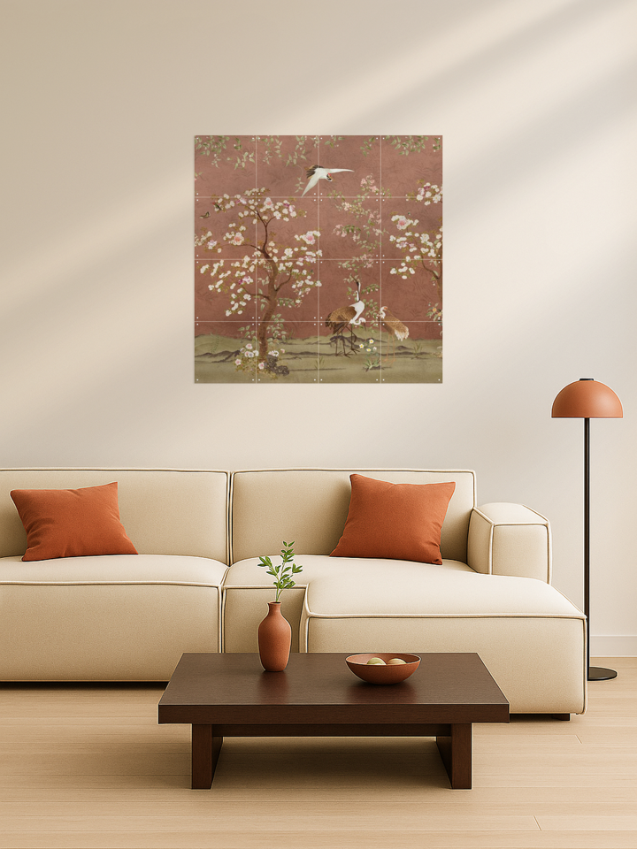 Chinoiserie Birds And Blossom Trees Terracotta