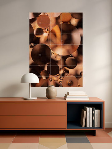 Abstract: Warm Brown Tones Through The Drops, by Marjolijn van den Berg - IXXI 6