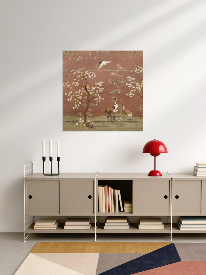Chinoiserie Birds And Blossom Trees Terracotta