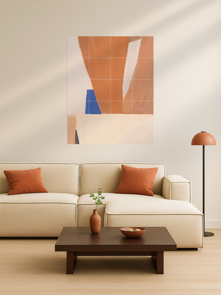 Warm Earth Tones And Bold Geometric Shapes