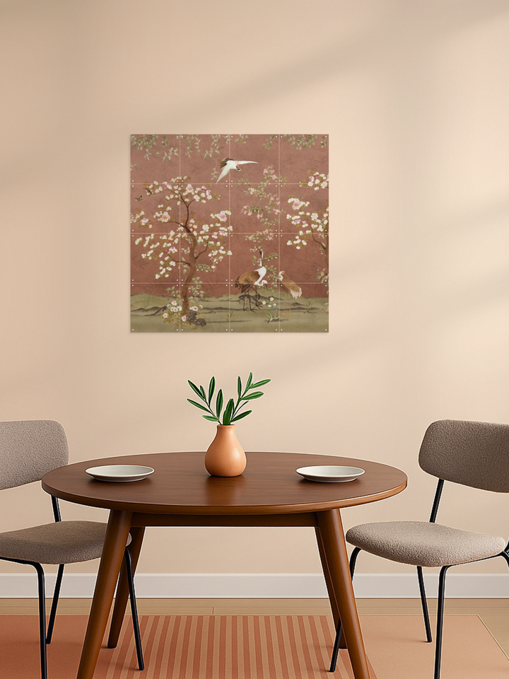 Chinoiserie Birds And Blossom Trees Terracotta