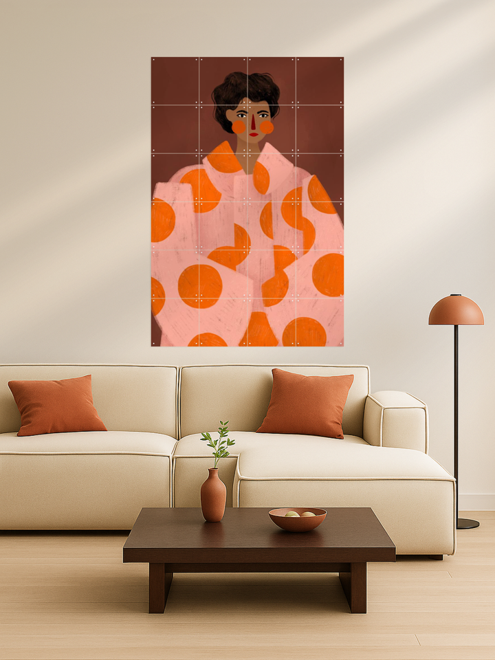 Woman With Orange Dots