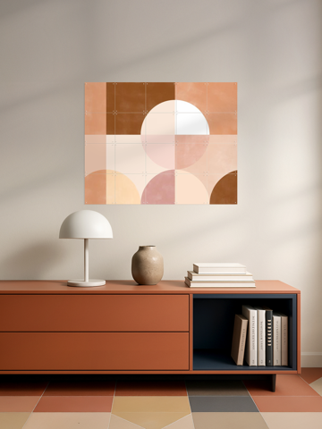 Geometric Circles and Squares in Earthy Tones, by Elena Ristova - IXXI 6