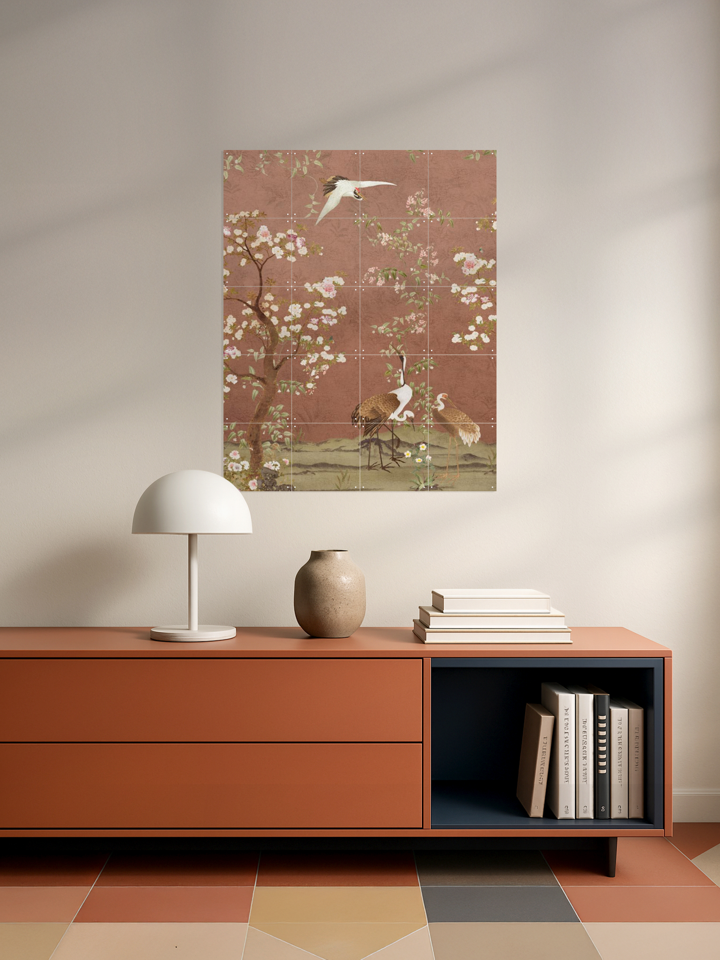 Chinoiserie Birds And Blossom Trees Terracotta