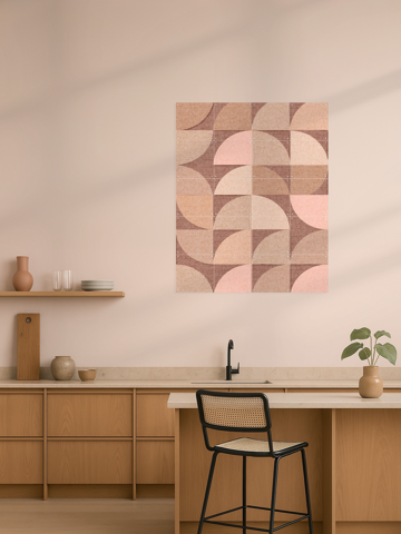 Mid Century Retro Geometry Mocha Pink Light, door Bloomery Decor - IXXI 3