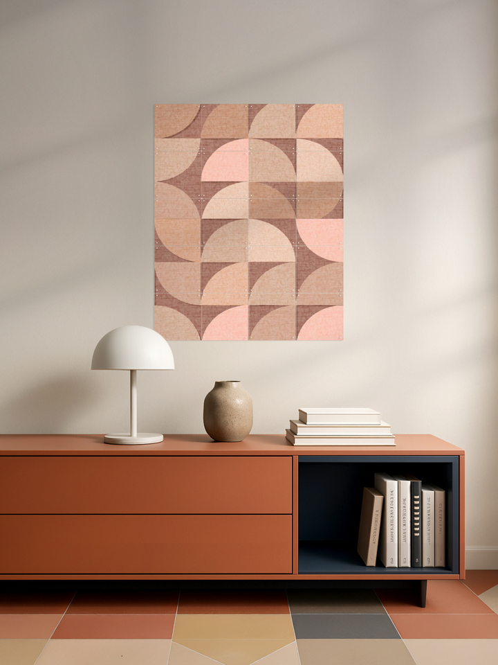 Mid Century Retro Geometry Mocha Pink Light