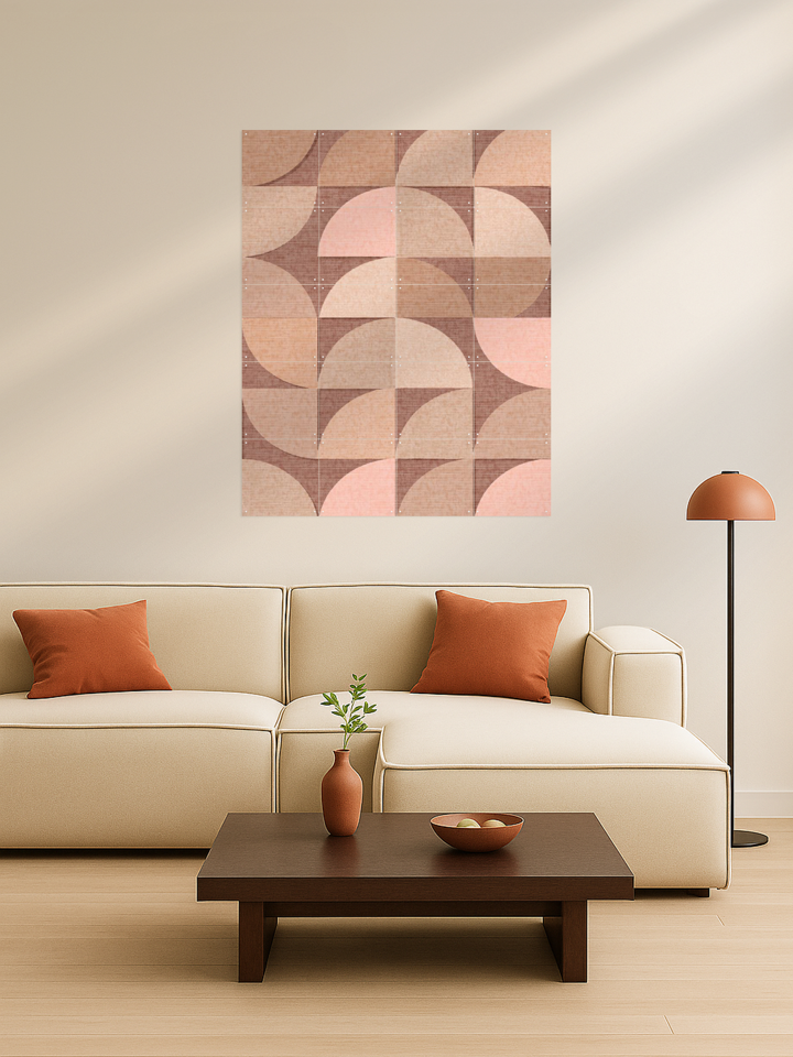 Mid Century Retro Geometry Mocha Pink Light